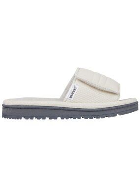 NWT Isotoner Active Recycled Adjustable Slide Slippers Light Grey L (8.5-9)